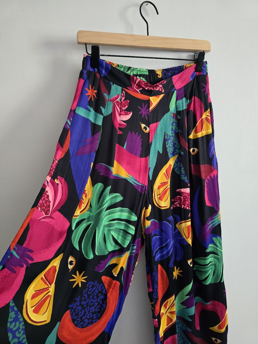 Farm Rio Mystic Jungle Print Wide Leg Pants Small - Picture 5 of 13